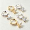 925 Sterling Silver Huggie Hoop Earrings Cactus Diamond Zircon Classic Gold Plated for Women for Weddings or Gifts