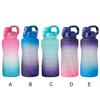Sport Water Bottle 2000ml Outdoor Drinking Bottle Straw Portable Travel Tea Cup