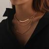 Simple Chain Three Layered Necklaces Separated Set for Women Statement Golden Punk Metalic Collar Necklace Jewelry Gifts
