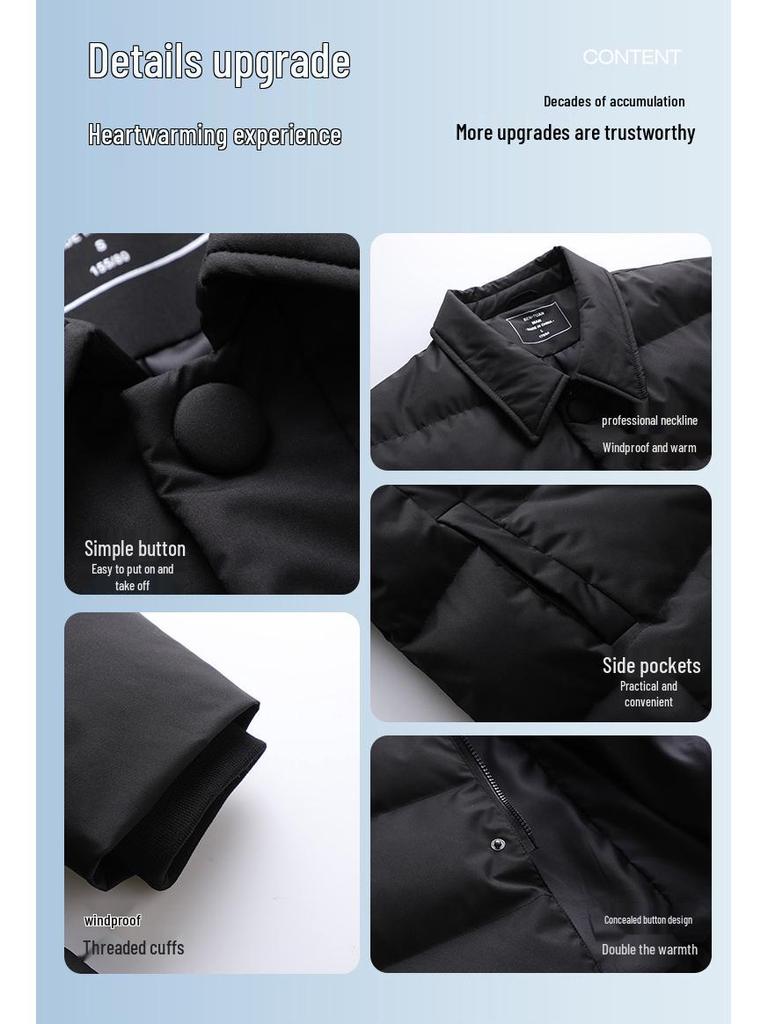 2025 Autumn/Winter Unisex Mid-Length Thickened Down Cotton Coat for Formal Wear