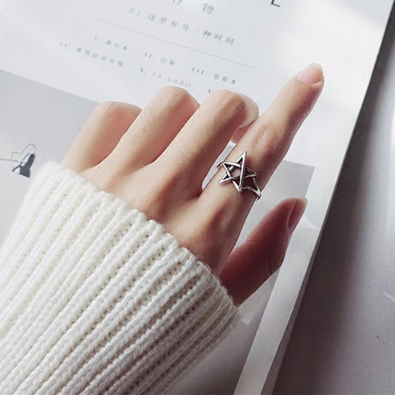 925 Sterling Silver Retro Stars Women's Ring Wedding Engagement Luxury Designer Jewelry Christmas GaaBou Jewellery