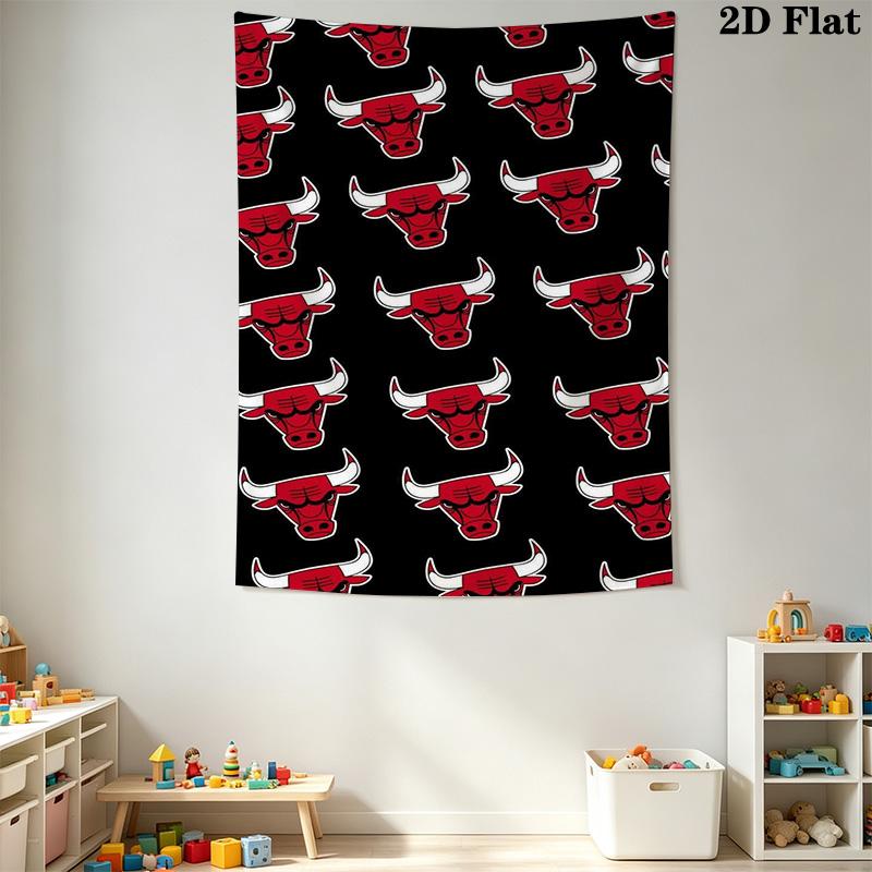 Bulls Team Background Threepiece Set 1 Duvet Cover 2 Pillowcase Without Core Duvet Cover And Pillowcase Soft And Comfortable Bedding Set