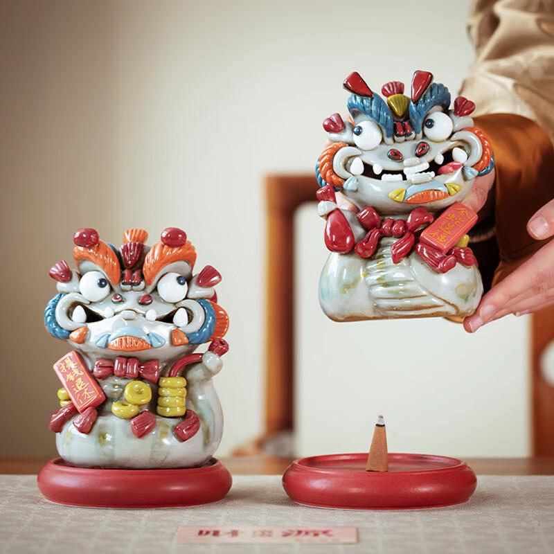 Пара керамических подставок для благовоний  Благословение года Золотой Змеи