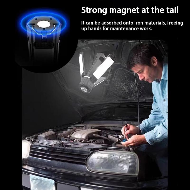 Sun Lamp Rechargeable Camping-Ready With Six-Level Dimming And Foldable Operation