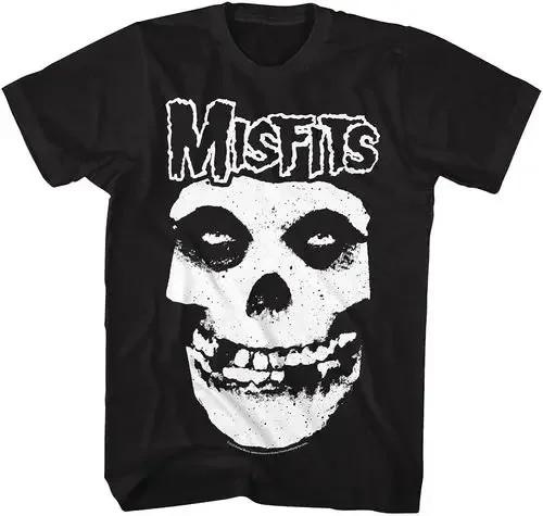 Misfits Хлопковая футболка с принтом Мужская Череп Панк-рок группа Футболка Y2K Гранж S-4XL XL