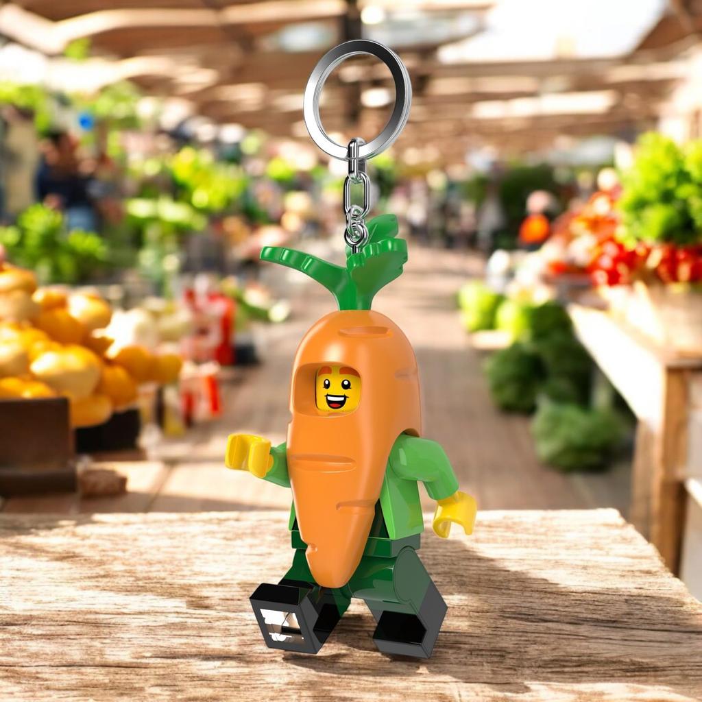 IQ Iconic Carrot Mascot Guy Key Light Keychain LED Keychain Light Block Toy Doll Movable Joint Mini Figure