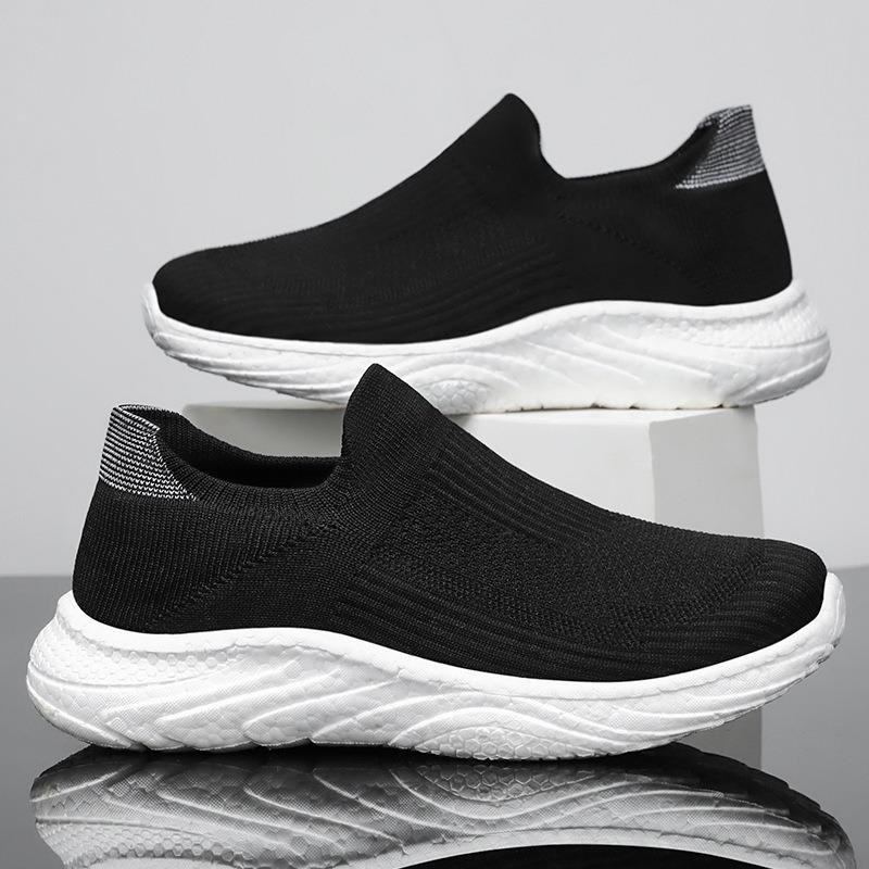 Nye Lettvekt Elastiske Herre Dame Fritidssko Mote Slip-on Pustende Sneakers Par Utendørs Gåsko Størrelse 36-44