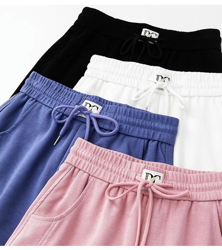 Women's Pink Wide-Leg Summer Sport Shorts, Loose Fit, Mid-Length, Casual Five-Point Pants, 2025 Hot Style