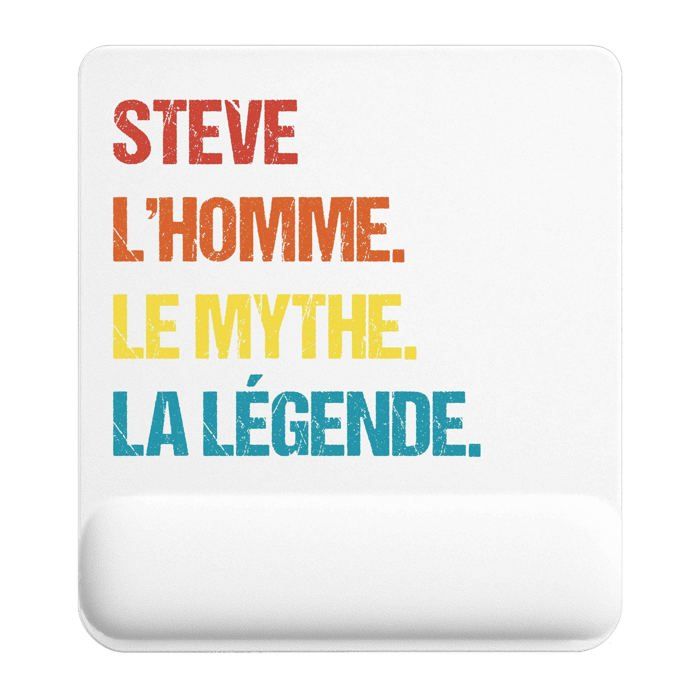 Tapis de souris - PLANETEE - Steve Mythe Légende Vintage - 22x18 cm - Polyester/Caoutchouc - Surface lisse antidérapante