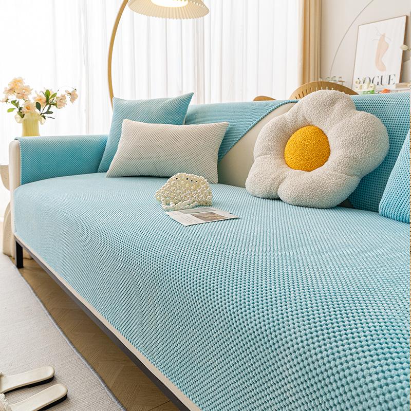 

Corn Fleece Sofa Cushion Winter Plush Simple Modern Non-Slip Seat Cushion Autumn And Winter Rice Fleece Solid Color Sofa Towel 70*70cm