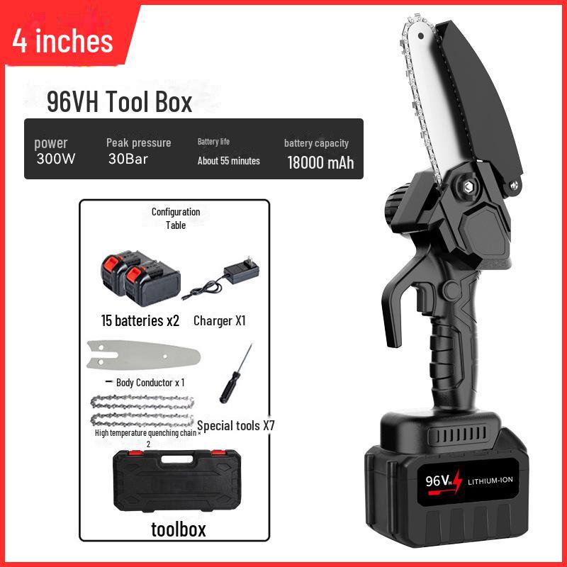 High-Power Rechargeable Handheld Electric Chainsaw for Tree Pruning and Logging