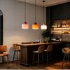 Vintage Colorful Glass Pendant Light E27 Metal Base Hanging Lamp for Dining Room Cafe Bar Decor
