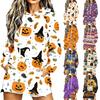 Women's Halloween Printed Long Sleeve Hoodie Casual Fashion Pullover Top