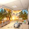 3d Nature Scenery Wallpaper For Walls Sunset Sea Coconut Beach Mural Living Room Sofa Bedroom Wall Papers