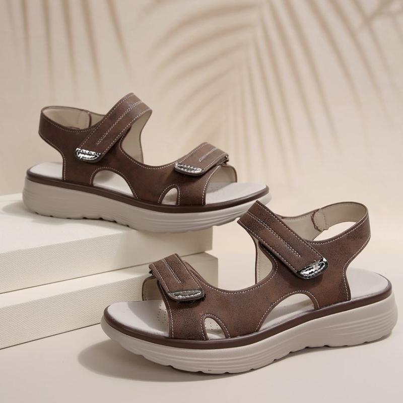 Женские летние босоножки на танкетке пляжная одежда дышащие повседневные спортивные сандалии с одним ремешком 43 1539₽