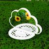 Multifunctional Clouds Shape Bird Mirror Save Space Sturdy Bird Perch Stand with Feeding Box Parrots Feeders Rest Platform
