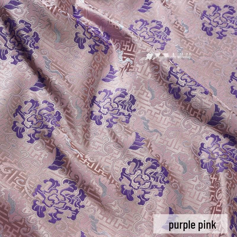 Tkanina płaszczowa z brokatu jedwabnego w stylu Yang Mi Peony Jacquard