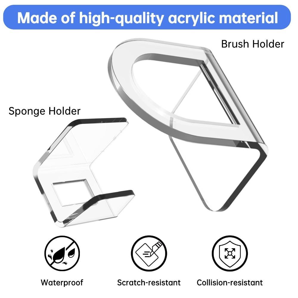 No-Drill Design Sink Sponge Holder Saves Space Clear Acrylic Multipurpose Storage Holder Efficient Drainage Easy to Install