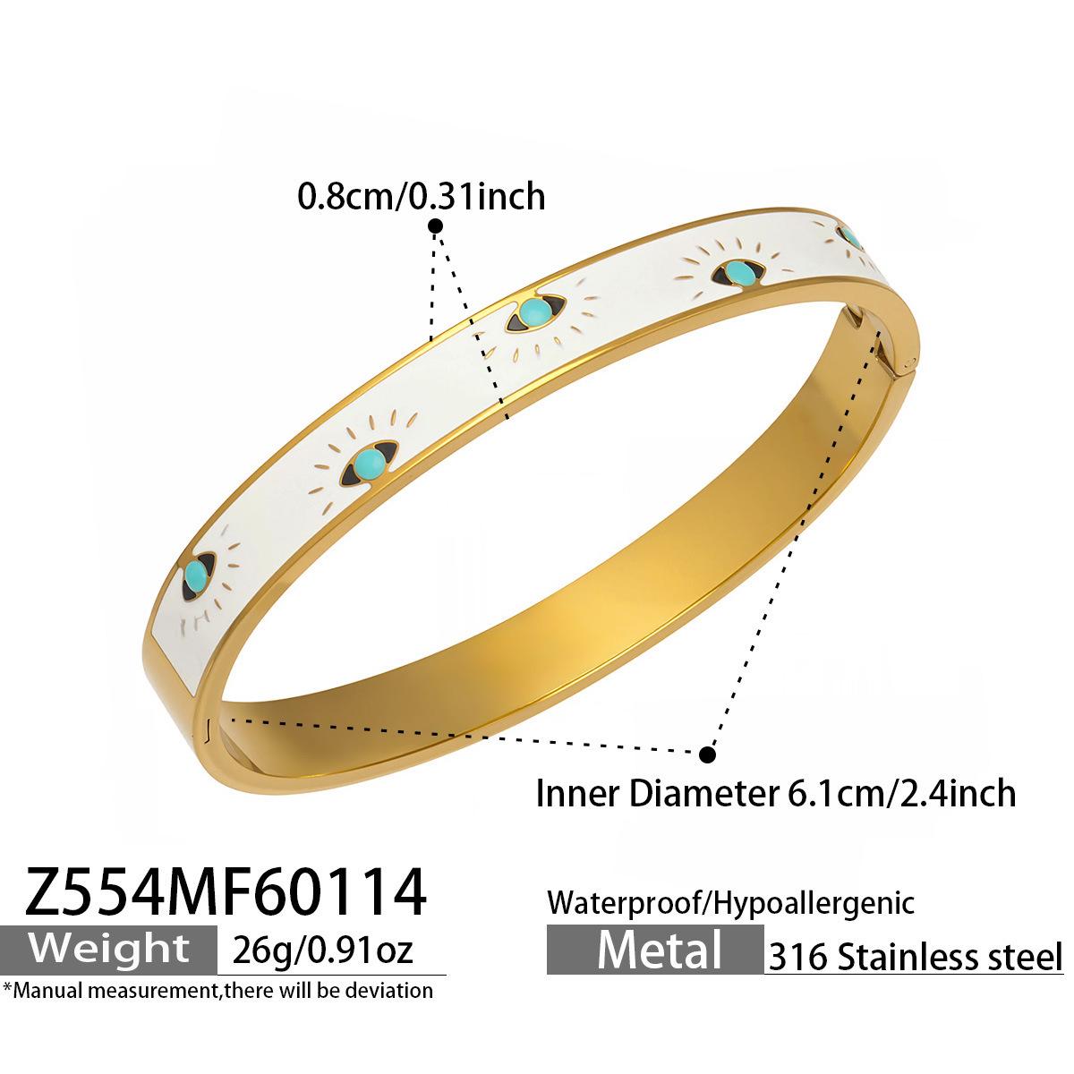 Эмалированный браслет «Глаз Дьявола»: Стильный браслет из нержавеющей стали для женщин