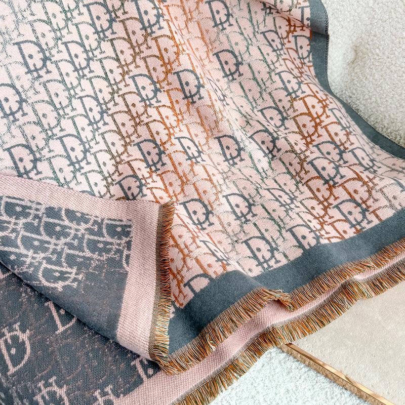 Autumn and winter letter imitation cashmere scarf women's new versatile warm casual shawl fashion thickened scarf