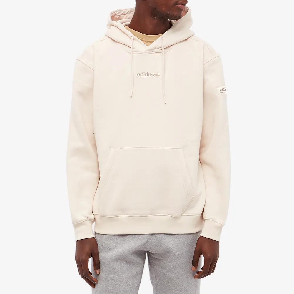 Adidas Originals Trefoil Logo Print Hoodie Men Tops Off-White HM2654