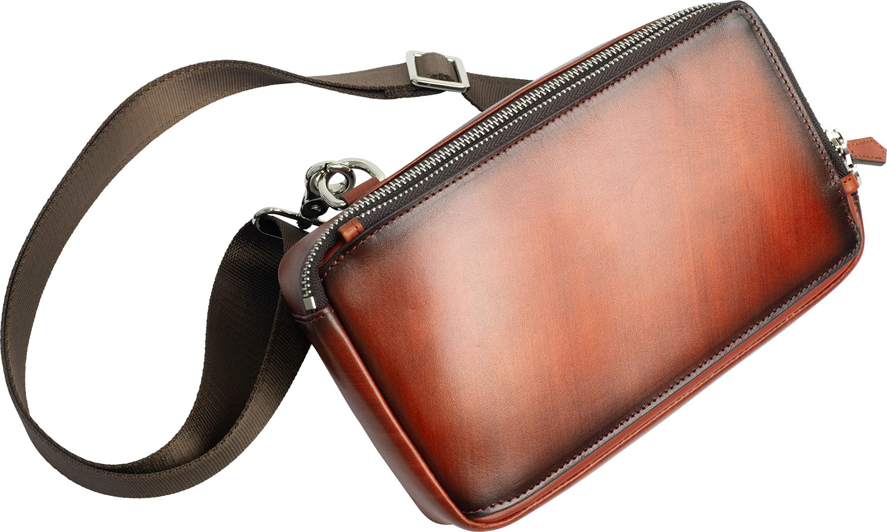 

Dom Teporna Genuine Leather Body Large Gradient Brown Men s Bag, Capacity, Leather, One-Shoulder, 2-Way,