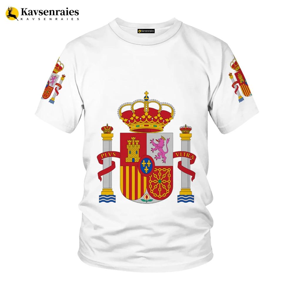 Spain Flag 3D Printed T-shirt Men Harajuku Casual Oversized T Shirt Unisex Hip Hop Streetwear Cool Tops