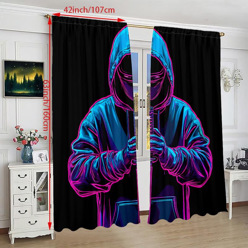 Social Gamer- Printed Curtains - Living Room, Study Private Curtains Curtains, Curtains for Living Room, Curtains Bedroom,