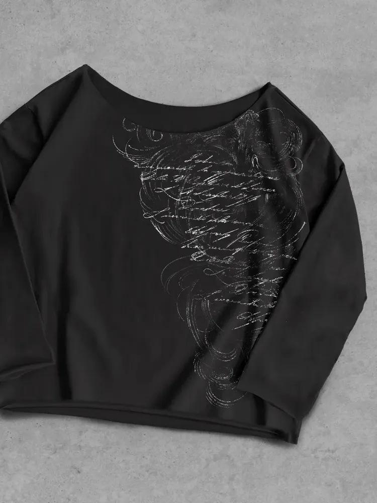 2026 Autumn/Winter Women's Y2K Off-Shoulder Slim-Fit Long-Sleeve Top