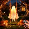 1.2M Hanging Swinging Ghost Halloween Decor Lighted Ghost Ornament 1pc