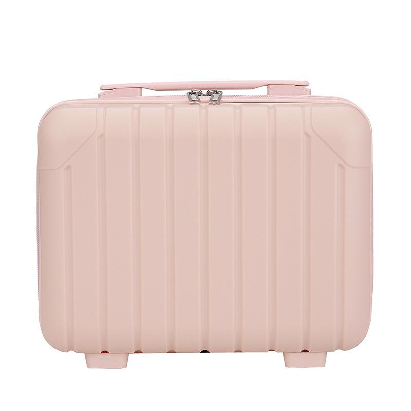 14" Cosmetic Case Pure Color Vintage Suitcase Short Trip Luggage Cosmetic Bag