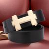 Alloy T-Bar Buckle Men's Leather Belt - Korean Minimalist Fashion