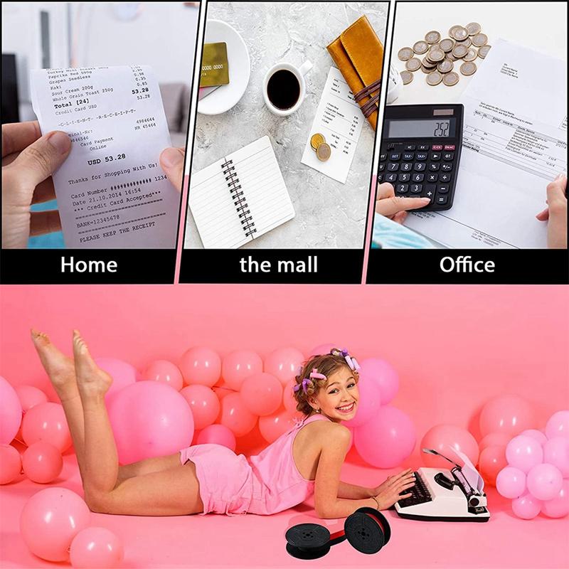 2pcs Typewriter Ribbon Twin Spool Typewriter Ribbon Red and Black Twin Spool Replacement Pack for Most Typewriter