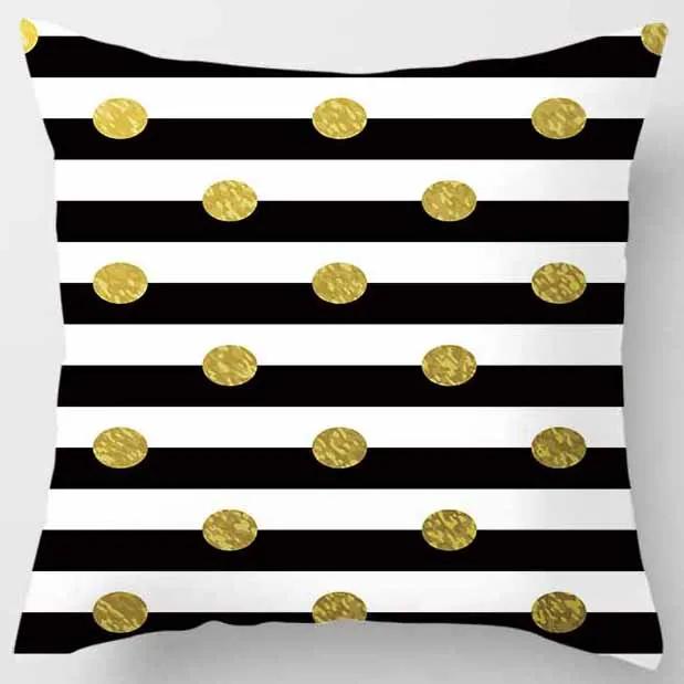 Yellow and Pink Pattern Square Pillowcase Home Decoration Cushion Cover