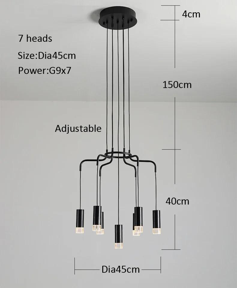 

Креативная светодиодная подвесная люстра Освещение Черная Гостиная Ресторан Спальня Кухня Подвесной светильник Освещение на чердаке Декоративные светильники Warm White