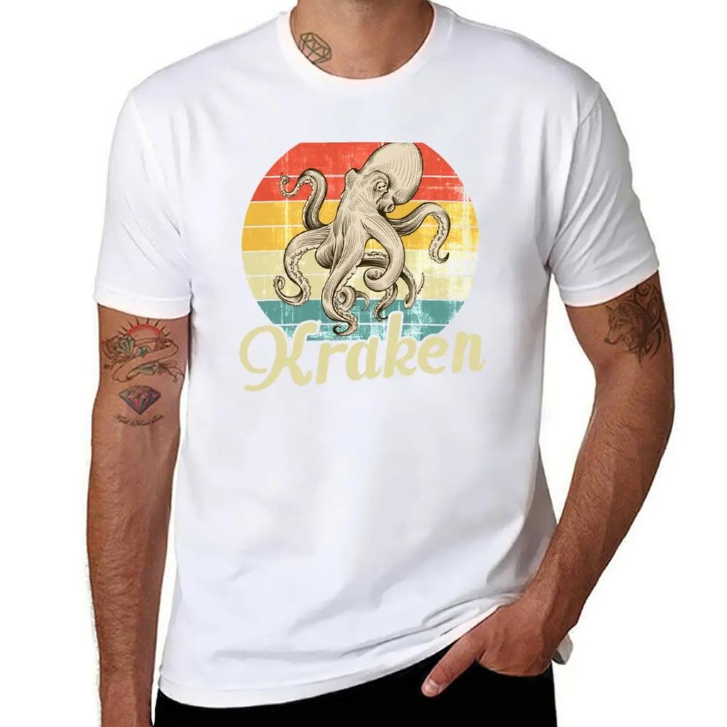 Kraken T-Shirt Blue Archive Anime Aesthetic Clothing Men Clothings