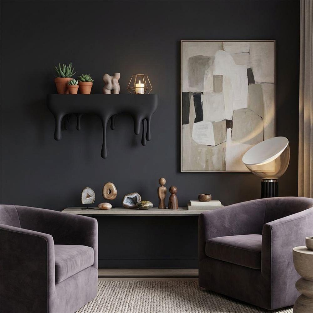Plastic Melting Wall Shelf Wall-Mounted Display Stand Unique Drip Floating Shelf Bedroom Decor