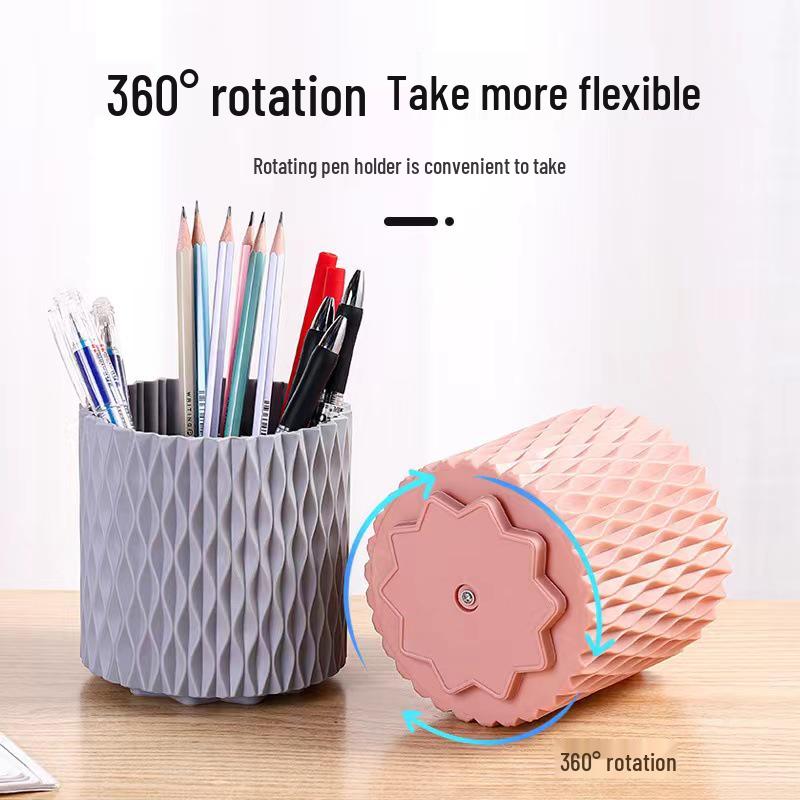 Rotating Makeup Brush & Cosmetic Holder - Divided Storage Tube for Eyebrow Pencils, Eye Shadows, Lipsticks & More