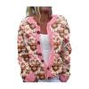 2026 foreign trade new 3D digital printing cardigan knitted jacket women's clothing early spring and autumn factory wholesale