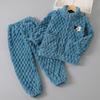Pyjamas för barn Flickor Coral Fleece Förtjockad Pojkar Ansiktsduk Höst och vinter Baby Flickor Hemma Vinterkostym