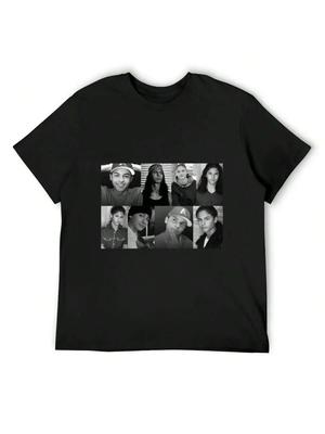 Miguel Cazarez Mora Black And White Collage T-Shirt Summer 2025 Graphic T Shirts Cute Clothes T Shirts Men