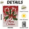 1pc Red Marry Christmas Garden Flag Delicious Candy 3D Print New Year Christmas Yard Outside Decoration No Flag Pole 12X18 Inch