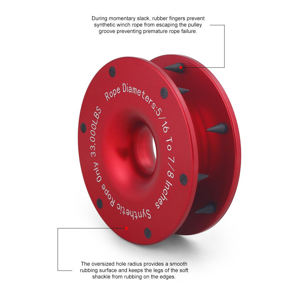 Upgrade High Load Capacity Recovery Ring Set Rope Retention Pulley (RRP) for Use with Synthetic Rope and Soft Shackle