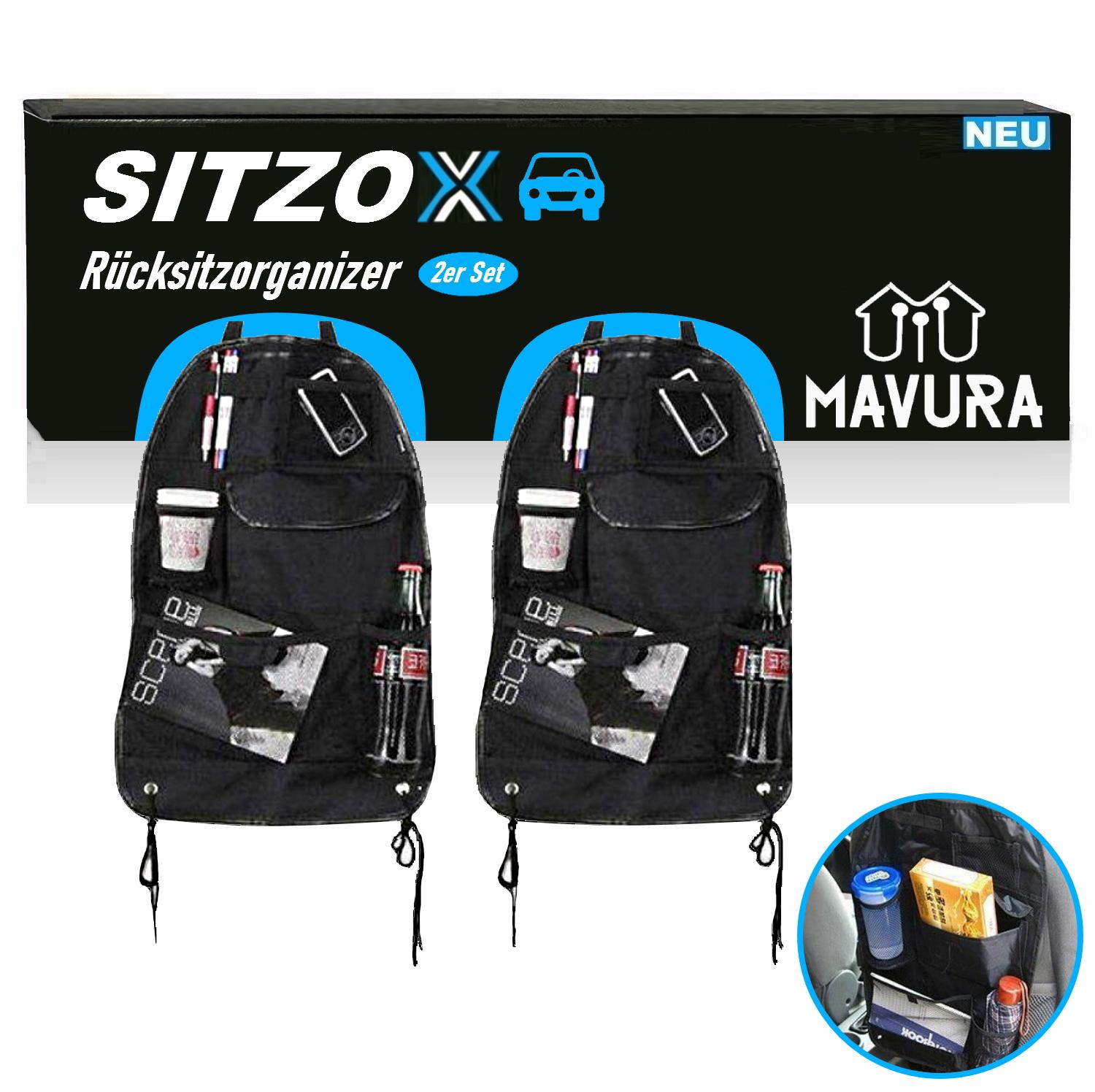 

SITZOX Auto Rücksitz Autositz Car Organizer Tasche Autotasche Rücksitztasche 2er