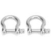 2pcs Bow Shackle Stainless Steel Anti Corrosion D Ring Anchor for Camping Hiking Outdoor Sports(M18 950kg Load )