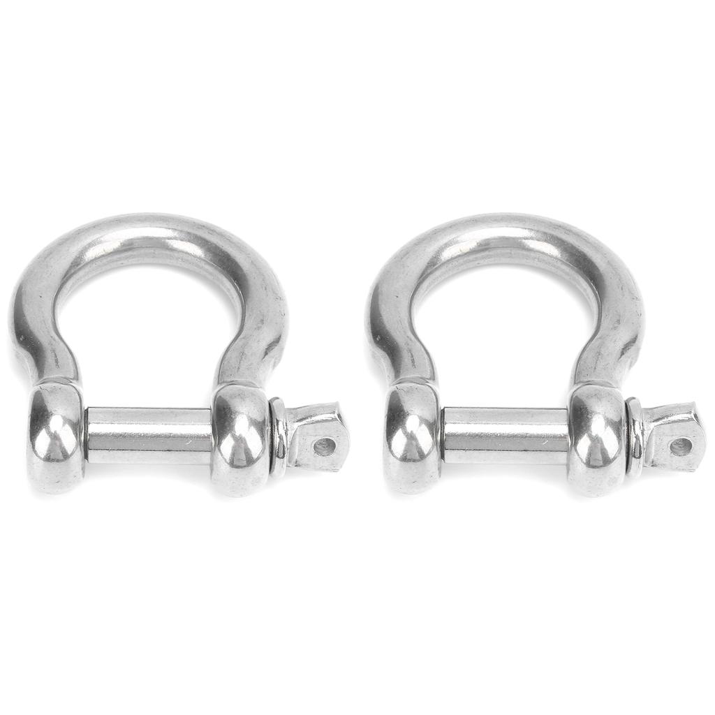2pcs Bow Shackle Stainless Steel Anti Corrosion D Ring Anchor for Camping Hiking Outdoor Sports(M18 950kg Load )