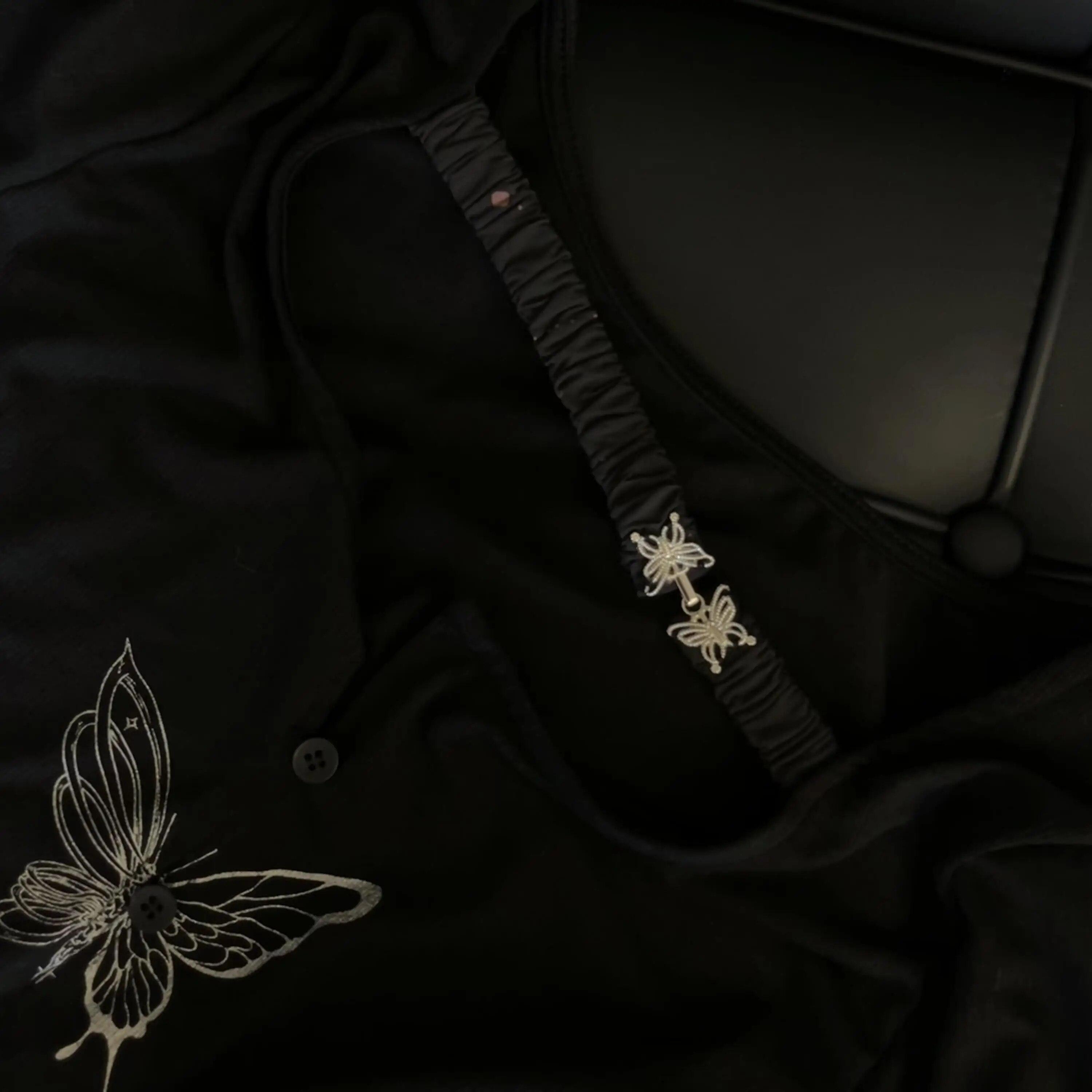 Готическая футболка с принтом бабочки Grunge Fairycore — фото 12