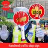 Oplaadbare LED Verkeersstaf met Stop/Langzaam Tekens