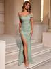 Elegante Vestido de Noche Adelgazante – Sexy Abertura Estilo Socialité para Mujer