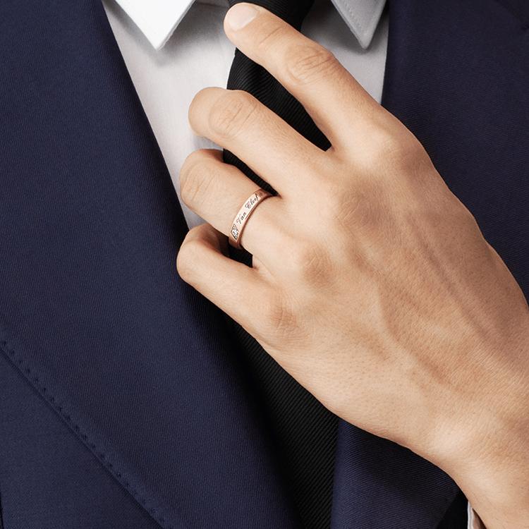 Van Cleef & Arpels Toujours Signature Etoiles Wedding Ring 18K Gold Diamond Ring Unisex rings Rose-Gold VCARP7RF00